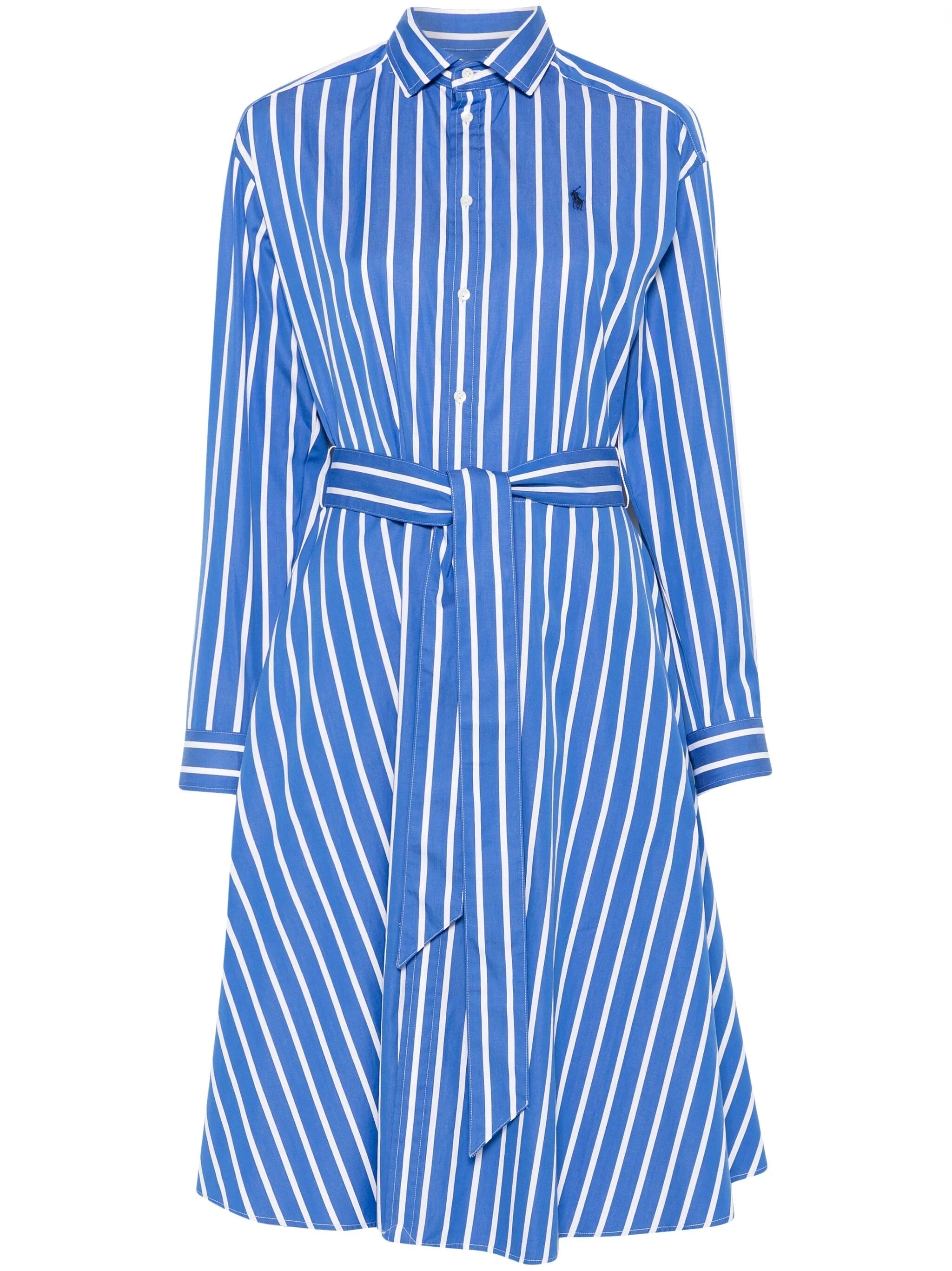 Belted Striped Shirtdress